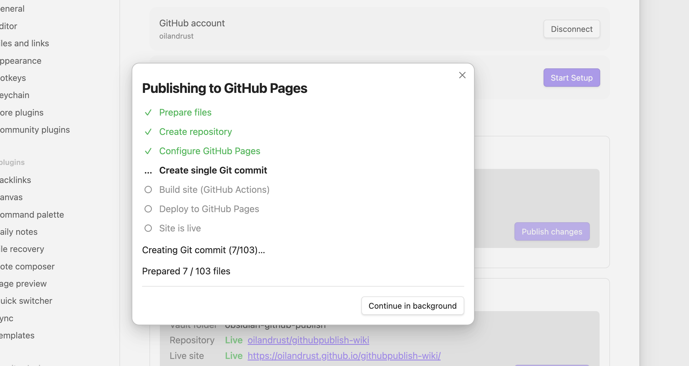 Obsidian GitHub Publish